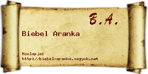 Biebel Aranka névjegykártya
