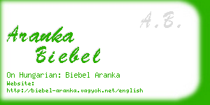 aranka biebel business card
